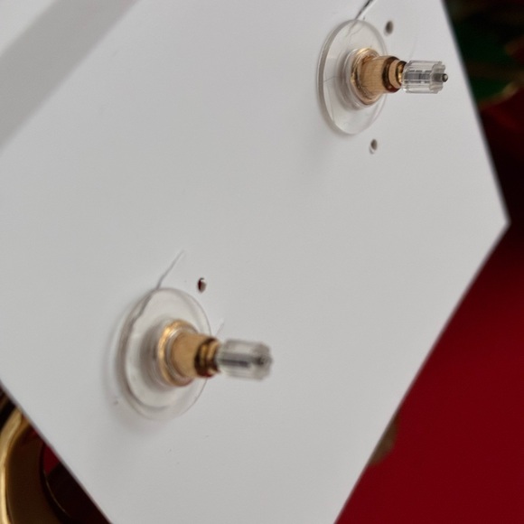 Natasha Couture Gold and Tan Statement Earrings - Picture 5 of 6